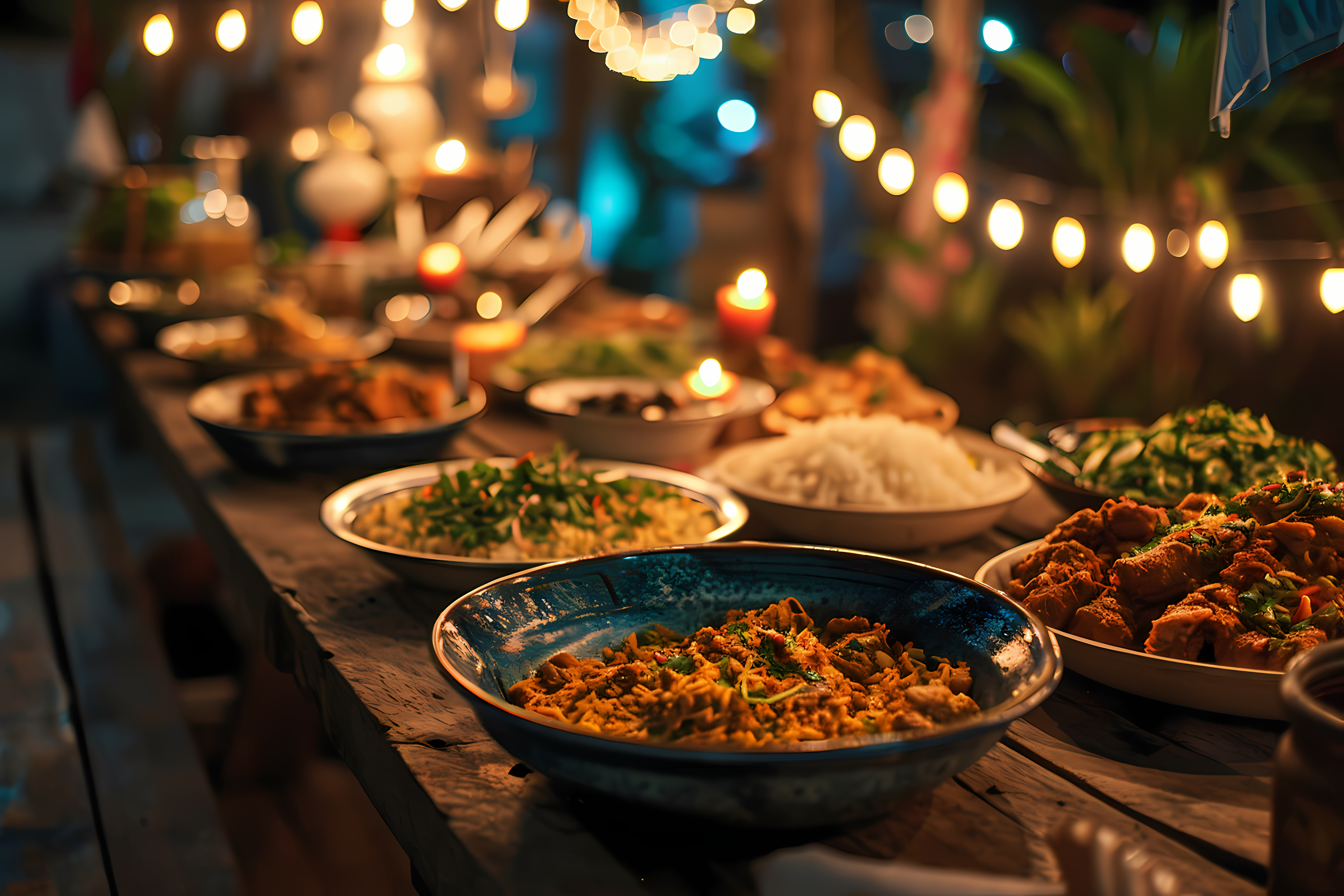 Festive catering feast spread